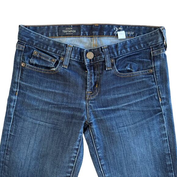 J. Crew Toothpick Jeans Women's Size 27 Blue Ankle skinny Mid rise 1133 - Picture 2 of 11